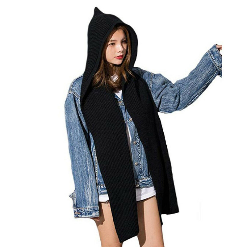 2x Women Winter Hooded Scarf Ladies Shawl Pashmina Stole Blanket Wrap Beanie