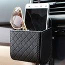 Multifunctional Car Auto Air Vent PU Leather Mobile Phone Holder Bag Pouch wr
