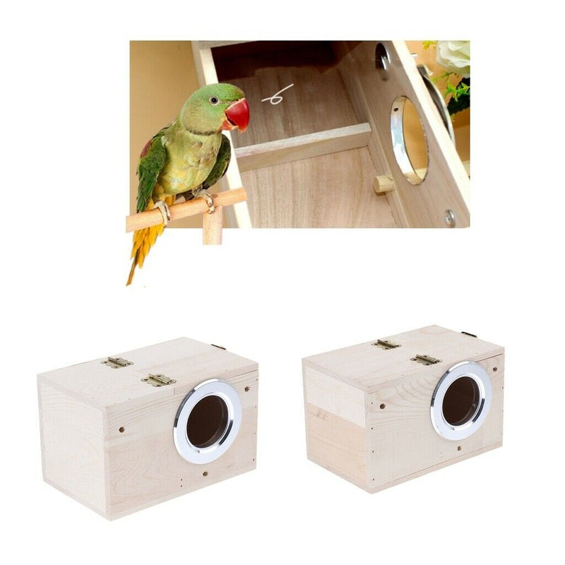 2pcs Pet Bird Wood Breeding Box Parakeet Budgie Cockatiel Breeding Nesting Bird