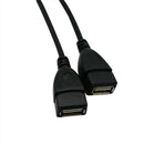 USB 2.0 A Male To 2 Dual Female Jack Y Splitter Hub Power Cord Adapter Cable NEW