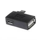 90 degree Right Angle Micro USB 2.0 OTG Host Adapter with USB Power