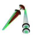 5 Pair Assorted Color Taper Double O-ring Cheater Illusion Ear Plug 1mm(12Gauge)