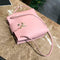Women Leather Shoulder Bucket Bag Deer Pendant Handbag Messenger Bag(Pink)