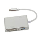 USB C To HDMI VGA Adapter HDMI / VGA / DVI / USB 2.0 Port + USB C Port Converter