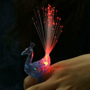Peacock Shape Finger Light Colorful LED Light-up Rings Party Kids