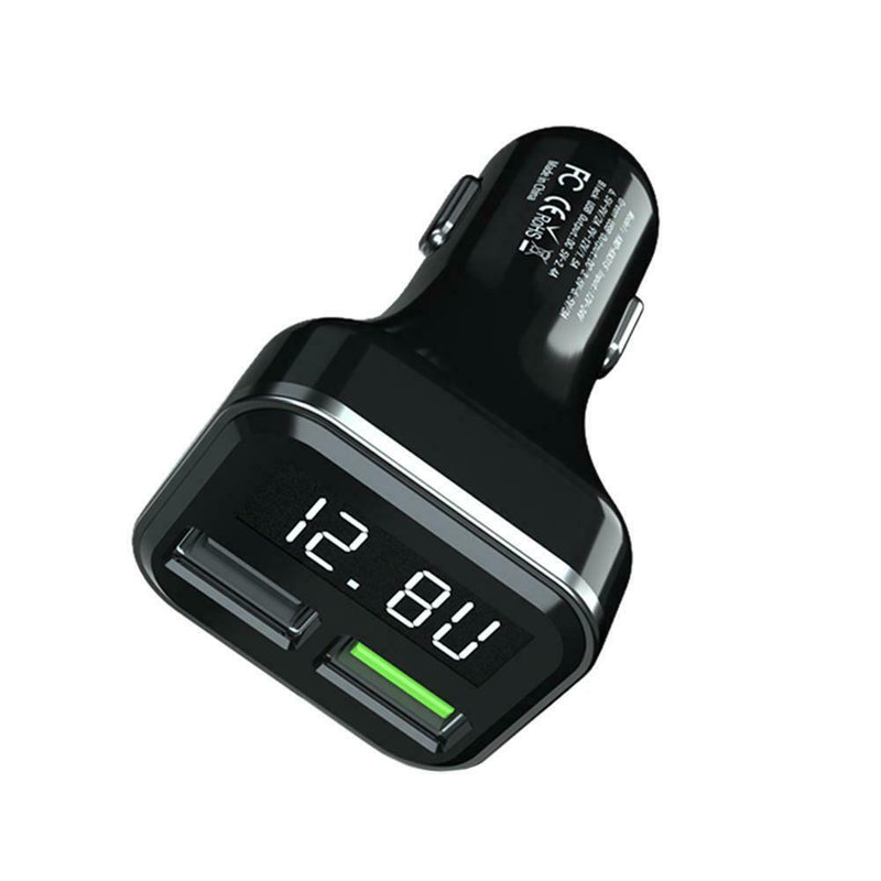 Digital LCD Display Dual USB Car Charger 3.0A Fast Charging Power Adapter