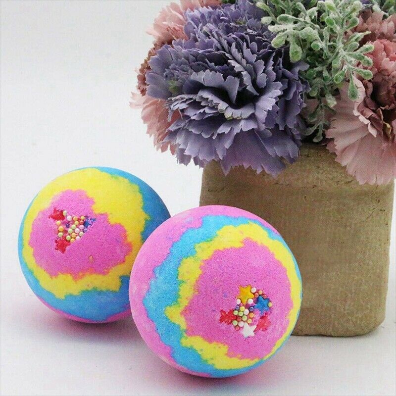 Rainbow Rose Bathing Bombs Ball,Fizzy Spa Moisturizes Birthday Gifts For Wo X9H9
