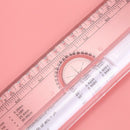 Multi-purpose Measuring Protractor Template Drawing Rolling Rule 30cm Z9N9