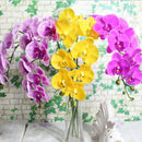 Lifelike Silky 93cm Artificial Phaleanopsis Orchid 9 Heads Flowers White