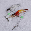2pcs 9cm/6g Shrimp Soft Lure Fishing Artificial Bait With Glow Hook Swivels OZ