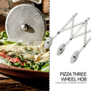 Stainless Steel 3 Wheels Pizza Pastry Cutter Dough Divider Flexible Roller