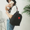 Preppy Chic Girls Canvas Love Printed Backpack Simple School Bag(Black)
