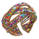 New Fashion Lady Bohemian Beaded Bangle Bracelet Multilayer Jewelry D5U4