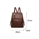 Women Drawstring Backpack Leather Travel Girls School Shoulder Bag (Brown) A