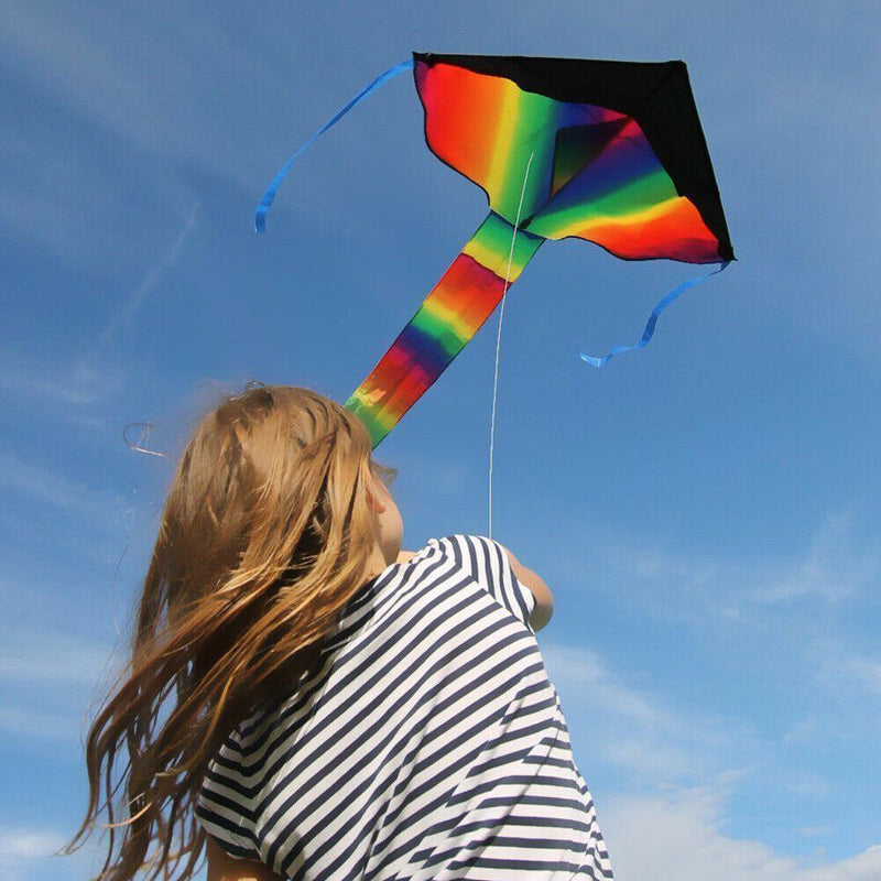 Huge Rainbow Kite For Kids For Outdoor Games Activities Summer Fun Flying Kite