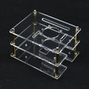 Stackable Case with Cooler Fan, Two-Layer Transparent Acrylic Case Enclosure Box