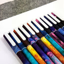10 colored pencils in different colors, fineliner with a thin lead, writing
