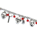 Horror Movie Charm Bracelet Gift Hand Bone Ax Ghost Halloween Creepy Fashion