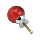 2pcs Crystal Glass Door Knobs Drawer Cabinet Furniture Kitchen Handle - red R4Q6