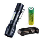 Skywolfeye Mini Telescopic 3 File XPE+COB Glare Aluminum Alloy LED Flashlig