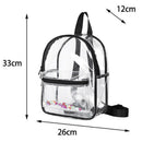 Fashion Lady Backpack Transparent Black Wild Student Bag Youth Backpack Y5F5