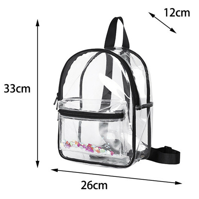Fashion Lady Backpack Transparent Black Wild Student Bag Youth Backpack Y5F5