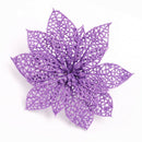 Glitter Hollow Christmas Artificial flowers Adornment Purple N6P9
