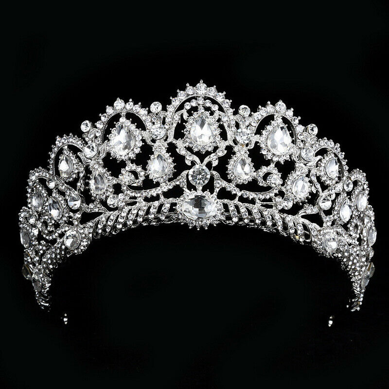 Bridal Tiara big crystal Queen Crown Wedding Hair Accessories diadem headba O7I5