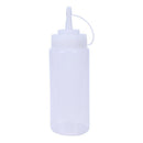 1X Clear White Plastic Squeeze Sauce Ketchup Cruet Oil Bottles 16OZ E1V7