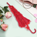 Lace Parasol Wedding Lace Flower Wedding Bride Parasol Umbrella red M7U8
