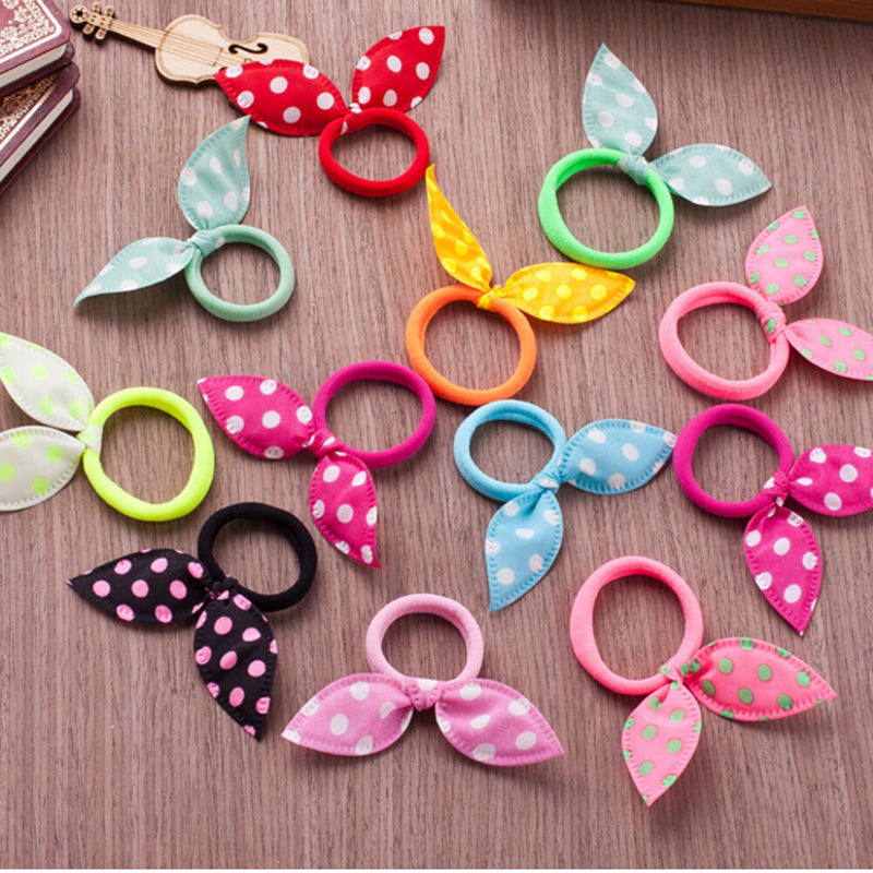 10X Rabbit Ear Hair-Holder Hair Accessories Child Girl Women Rubbers HairBand  Z