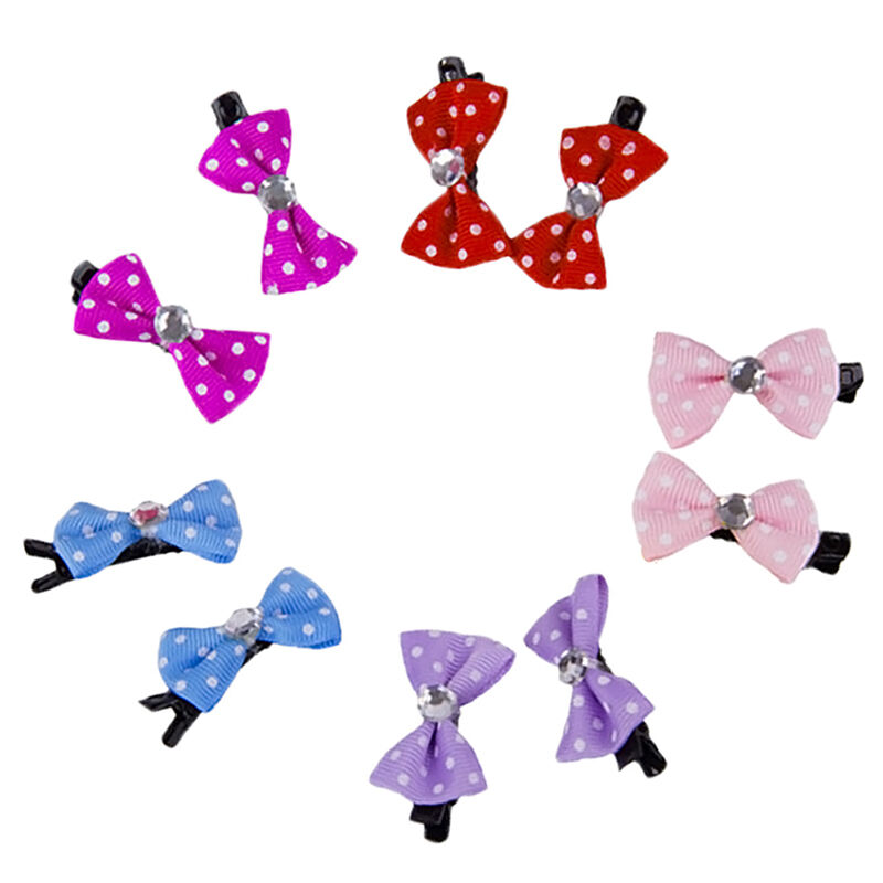 10pcs Colorful Pet Grooming Accessories Cat Dog Hair Bows Hair Clips Beauty Kit