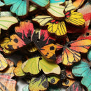 5X(50pcs 2 Holes Mixed Butterfly Wooden Button Sewing Scrapbooking DIY Cra E8X4)