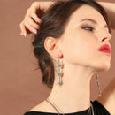 Women's Earrings Snowflake Pendant Long Drop Earrings Temperament Wild EarriP7Y1