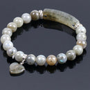 Natural Stone Bracelet Handmade Beaded Bracelets Elongated Stone Beads Rect F8J4