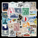50Pcs Retro Stamp Stickers Skateboard Laptop Luggage Guitar Motorcycle DecalsFT