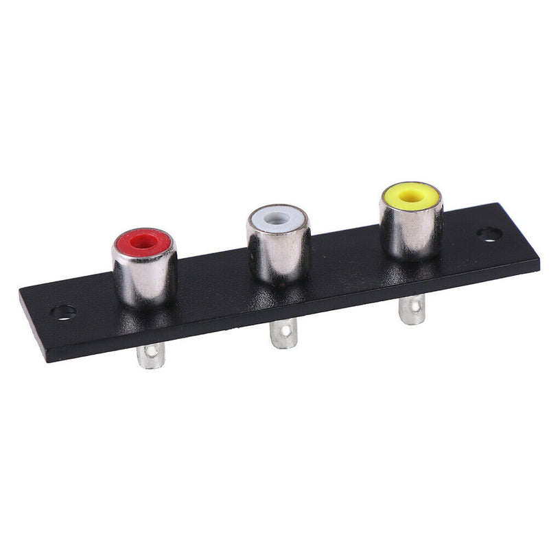 3 way RCA terminal wall panel plate input phono chassis socket audio adap JR