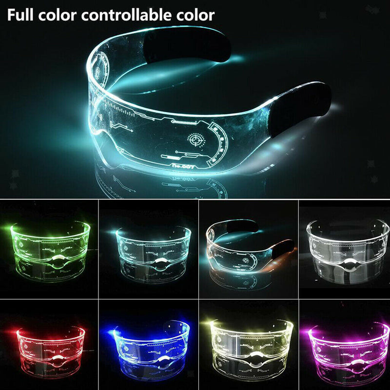 LED Glasses Clear Visor Party Luminous Glasses Light Up Rave DJ Sun Glasses