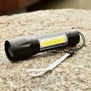 Mini USB Rechargeable XPE+COB LED Flashlight Torch Waterproof Penlight