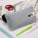 Cute Soft Plush Pencil Bag Stationery Cosmetic Pouch Student Supply (Grey) A