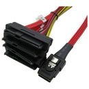 Mini SAS 36P SFF8087 to 4 X SFF 8482 29P SAS with Power Red Cable 1M