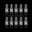 10Pcs G4 Base Halogen Bulbs Warm White Light Clear Capsule Lamp DC 12V 2Pin