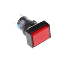 5x Square Shape LED Illuminated Push Button DC 12V Switch fit for contactor Red
