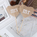 Party Supplies Natural Linen Flag Burlap Flags Wedding Decorations Mr & Mrs JR