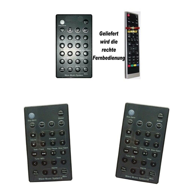 2pcs Remote Control Suit for B-Wave Music Radio System I II III IV Black