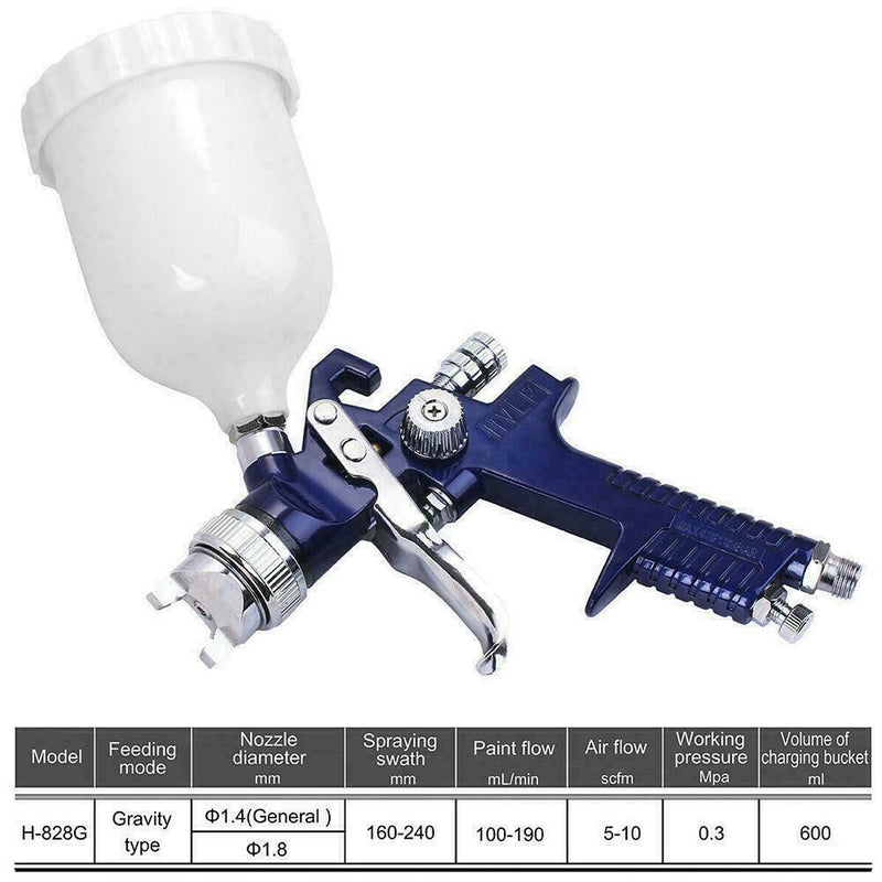 120ml HVLP Air Spray Gun Auto Paint Car Detail Up Base Gravity Repair Z1O3