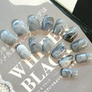 24 pcs Grey Marble fingernail tips Short False Nails Acrylic Full Cover New Hot