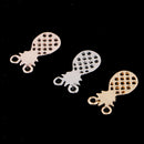 6PCS Alloy Plating Cute Pineapple Connectors for DIY Jewelry Making 15x7x3mm