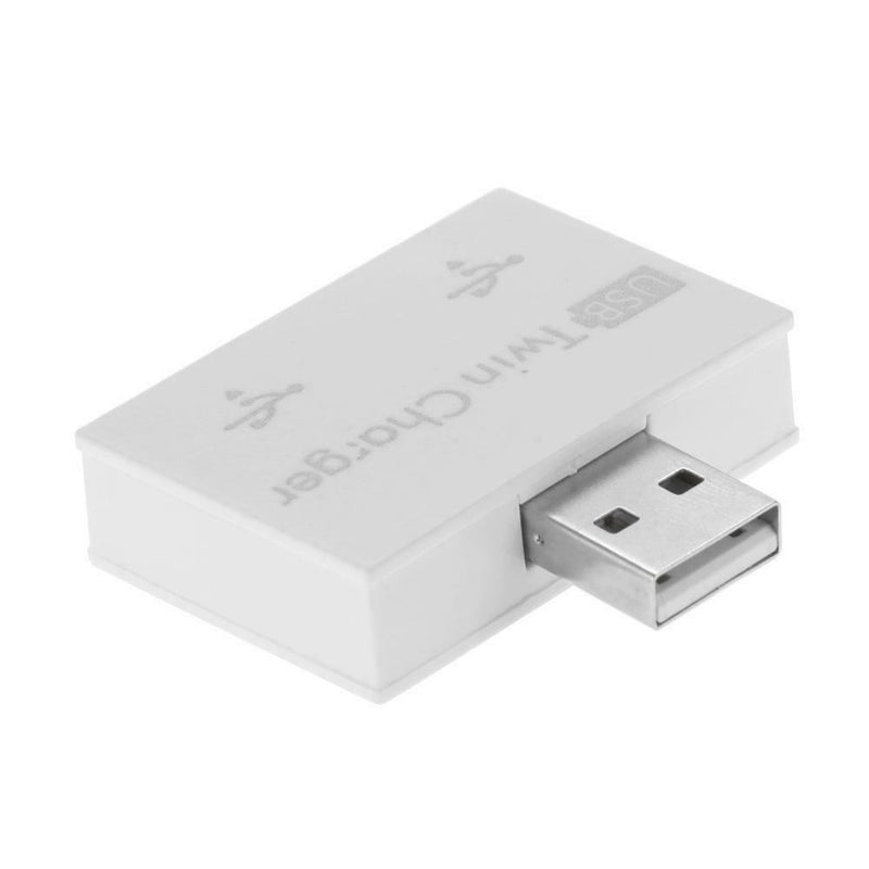 USB 2.0 Male to Twin Charger Dual 2 Port USB Splitter Hub Adapter Converter