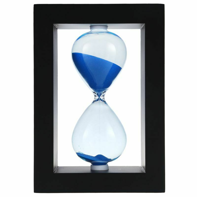 Wooden Frame Hourglass Sand Timer Black Frame Blue Sand ... (Black Frame BluQ2T2